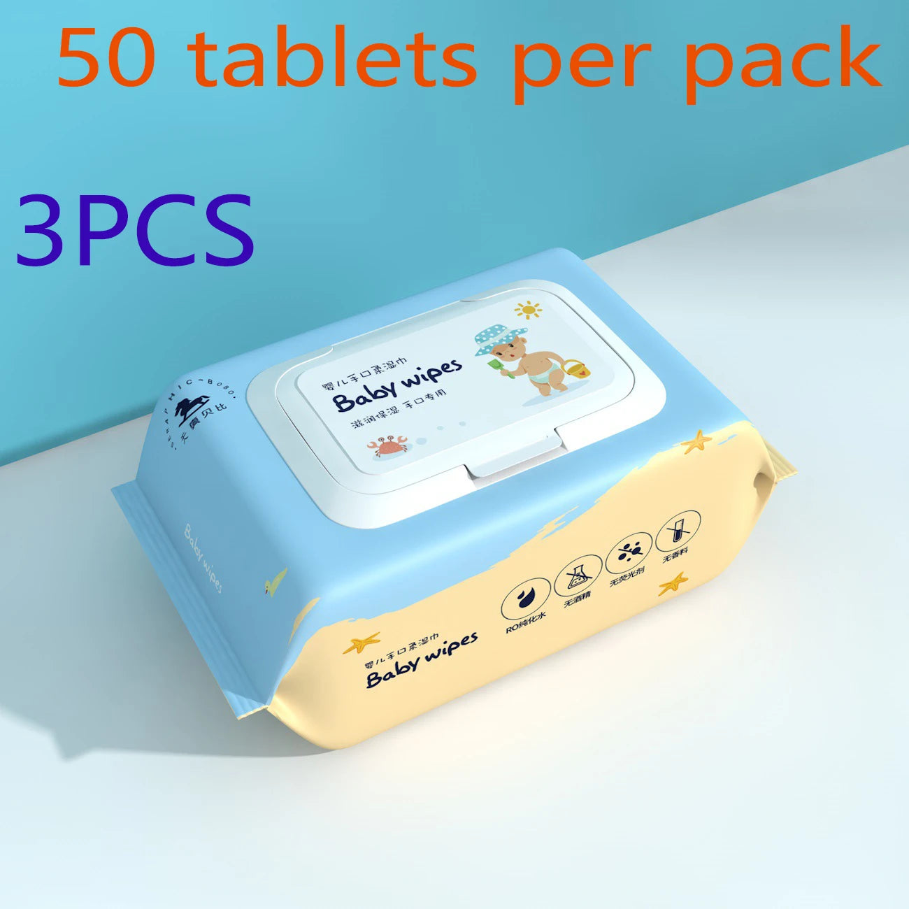 1/2/3/5PCS Baby Newborn Wipes Wet Tissue Non-alcohol Paraben-free Wipe Tisu Basah Bayi Hand, Foot and Mouth Wipes Body Wipes
