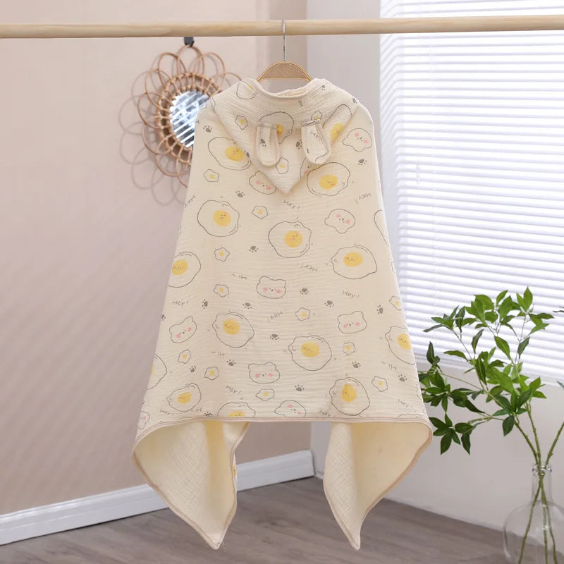 Children Hooded Bath Towel Cute Kids Beach Towel Cloak Cartoon Animal Style Newborn Bathrobe Quilt Washcloth Bathrobes