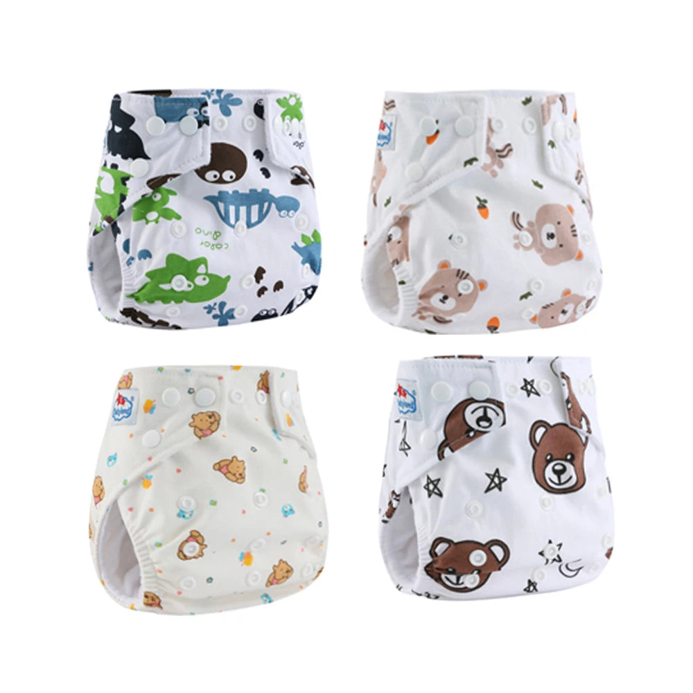 Babyland Reusable Cloth Diapers – 4-Pack Waterproof & Eco-Friendly for Sensitive Skin