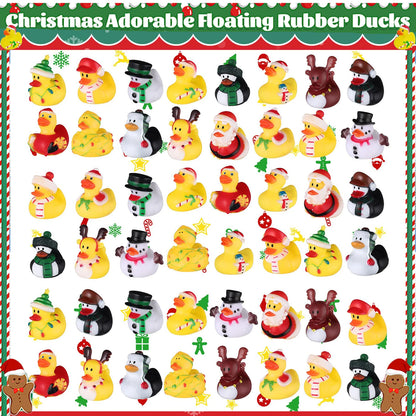 12/24/36PC Christmas Rubber Ducks, Rubber Ducky Toys Cute Holiday Rubber Ducks Ducking for Holiday Celebrations Party Favor