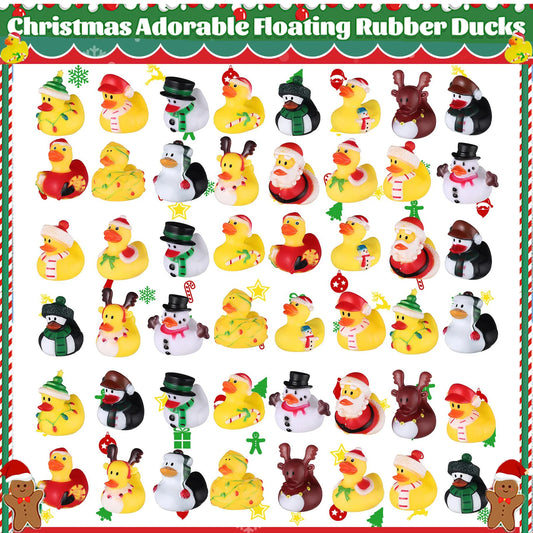 12/24/36PC Christmas Rubber Ducks, Rubber Ducky Toys Cute Holiday Rubber Ducks Ducking for Holiday Celebrations Party Favor
