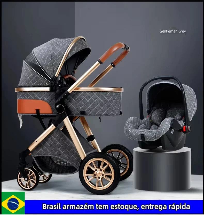 2025 New baby stroller High landscape 3 in 1 baby carriage Luxury Pushchair Baby Cradel Infant Carrier kinderwagen car 2in1