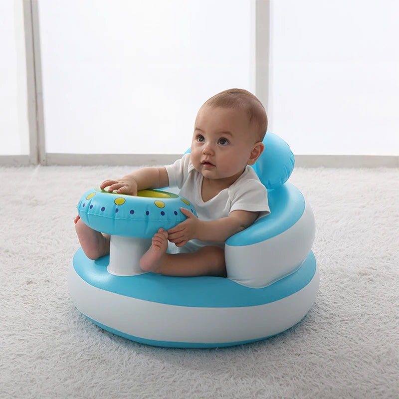 Baby Inflatable Seat – Built-in Pump, Feeding & Learning Chair