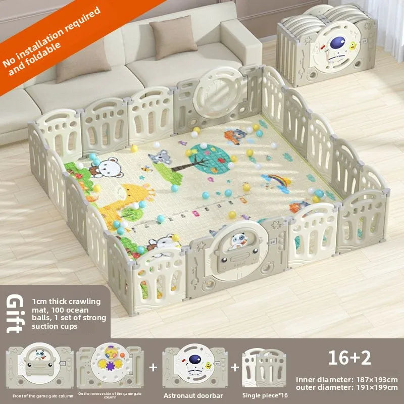 Parc pour bébé pliable avec tapis d'éveil – Sûr et prêt à l'emploi