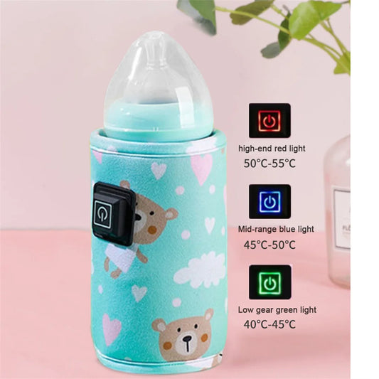 USB Milk Water Warmer Travel Stroller Insulated Bag Baby Nursing Bottle Heater Safe Kids Supplies for Outdoor Winter