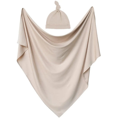 Ensemble couverture et bonnet d'emmaillotage pour nouveau-nés, adapté pour couvrir et envelopper les bébés, garçons et filles.