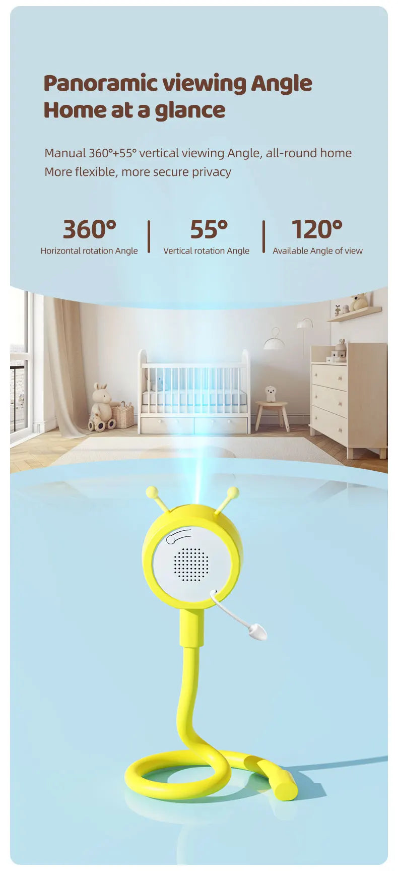 Smart Baby Care C11 HD 2MP Video Music App