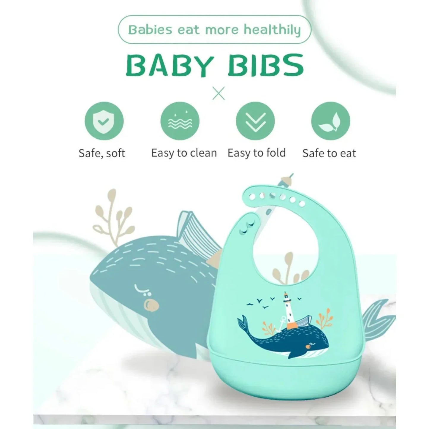 Silicone Baby Bib Waterproof Drool Bib Soft Cartoon Bib for Newborn Feeding Adjustable Burp Cloth for Babies Baby Bib Waterproof