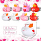 Creative bath Duck for Kids Shower 24pcs Rubber Duck Decorations for Car Dashboard Accessories Valentine's Day festival parties