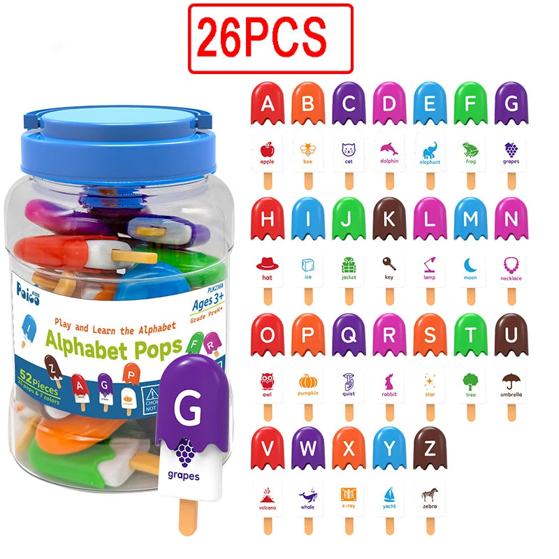 Kid Ice Cream Number Matching Game Montessori Parish Toy Digit Counting Color Cognitive Letter Learn Sensory Educatioal Toy Gift