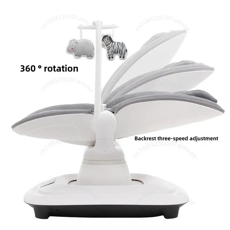 Electric Baby Soothing Chair Luxury Baby Rocking Chair  Connectable To APP  360° Rotating Baby Rocking Chair Adjustable Backrest
