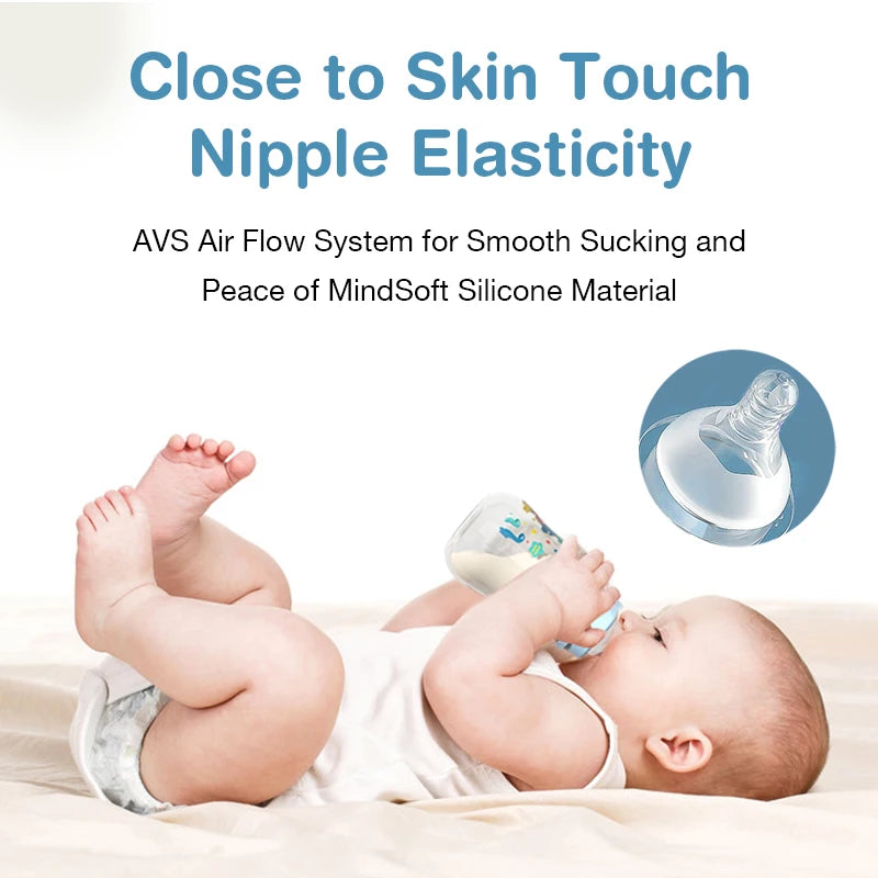 150/240ML Baby PP Bottle Wide Mouth Newborn Baby Bottle with Handle Baby Milk Bottle Newborn Pattern Baby Cup BPA Free
