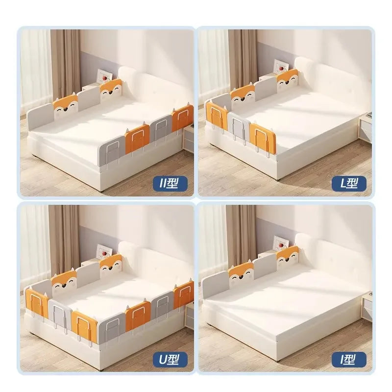 38cm Height Baby Bed Rail Guard Height Adjustable Anti-collision Guardrail Children's Bed Fence Bed General Soft Gate Crib Rail