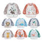 Baby Long Sleeve Scarf Waterproof Toddler Art Smock Feeding Bib Apron Pocket Infant Boys Girls Burp Cloth Banana Bibs for1-3Year