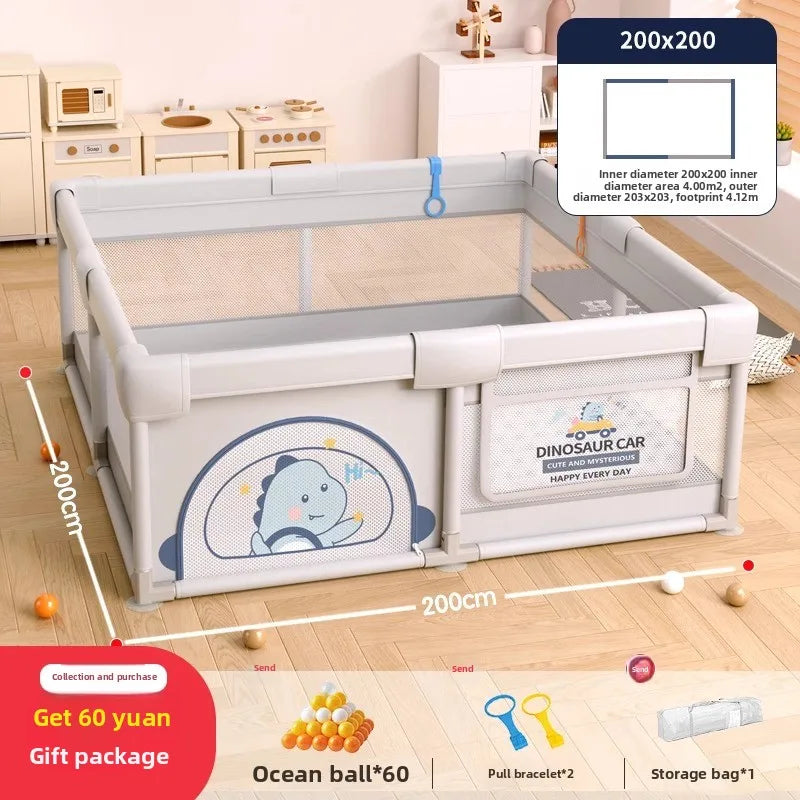 Parc de jeux sécurisé pour enfants avec barrière de sécurité et tapis