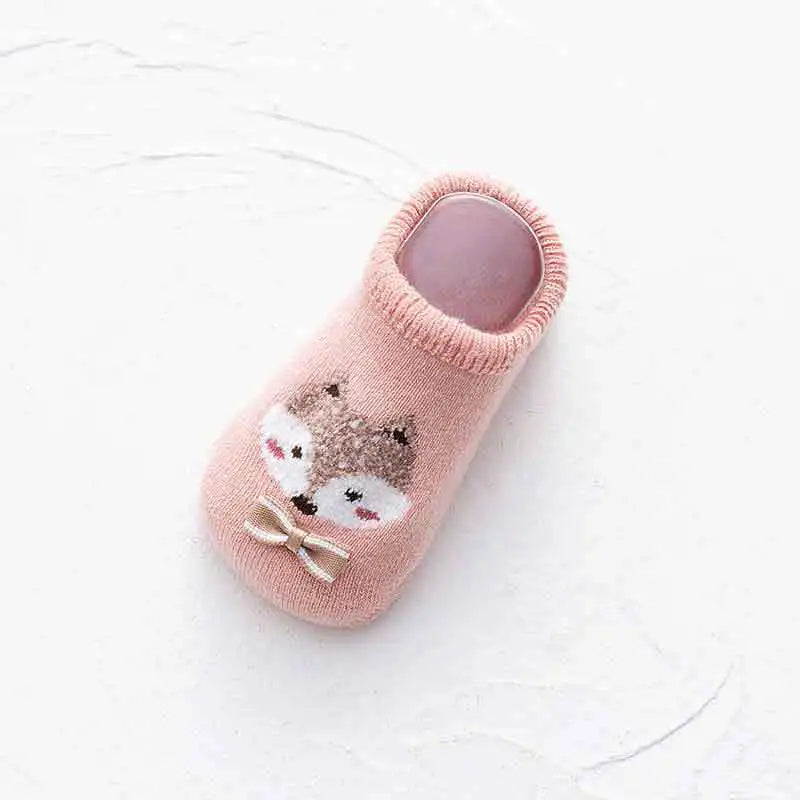 Warm Non-Slip Baby Socks – Animal Print & Cozy Terry