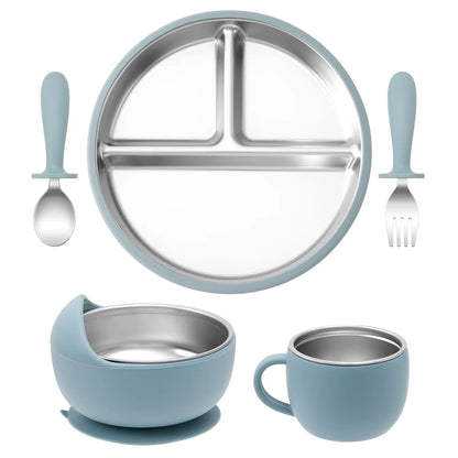 BPA Free Baby Dinner Set – Detachable Plate, Bowl, Cup & Cutlery