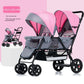 Twin Stroller Multifunctional Baby Stroller Lightweight Double Baby Stroller Foldable Two-way Double Stroller Four Wheel