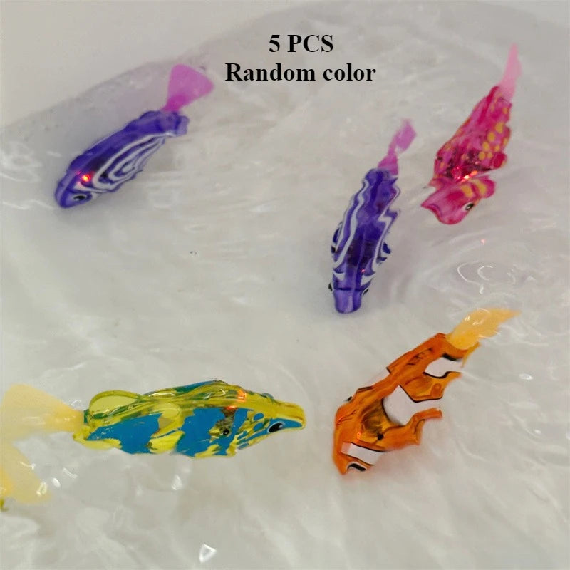 Children's Party Ectronic Fish Light Induction Shower Interactive Swimming Water Play Pet Simulation Fish Toys Holiday Gifts