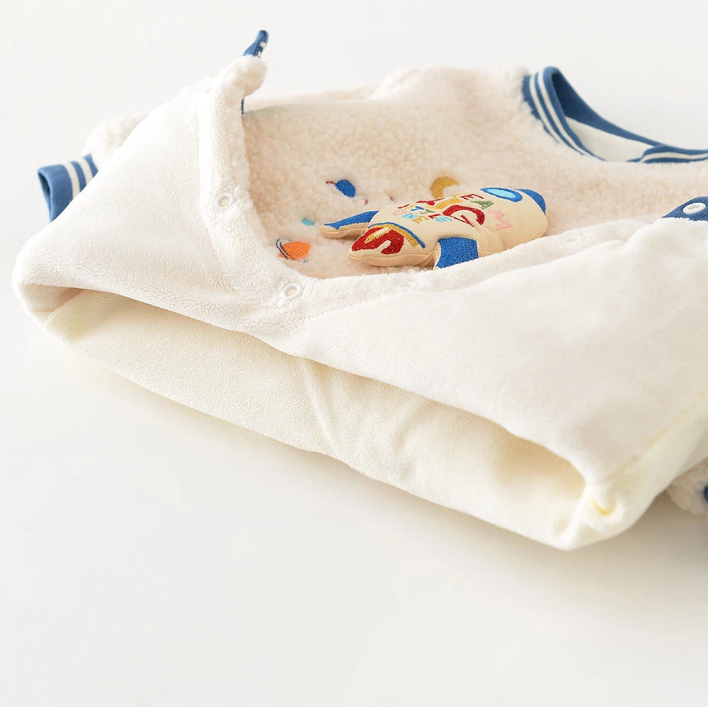Thick Fleece Baby Jumpsuit for Girls