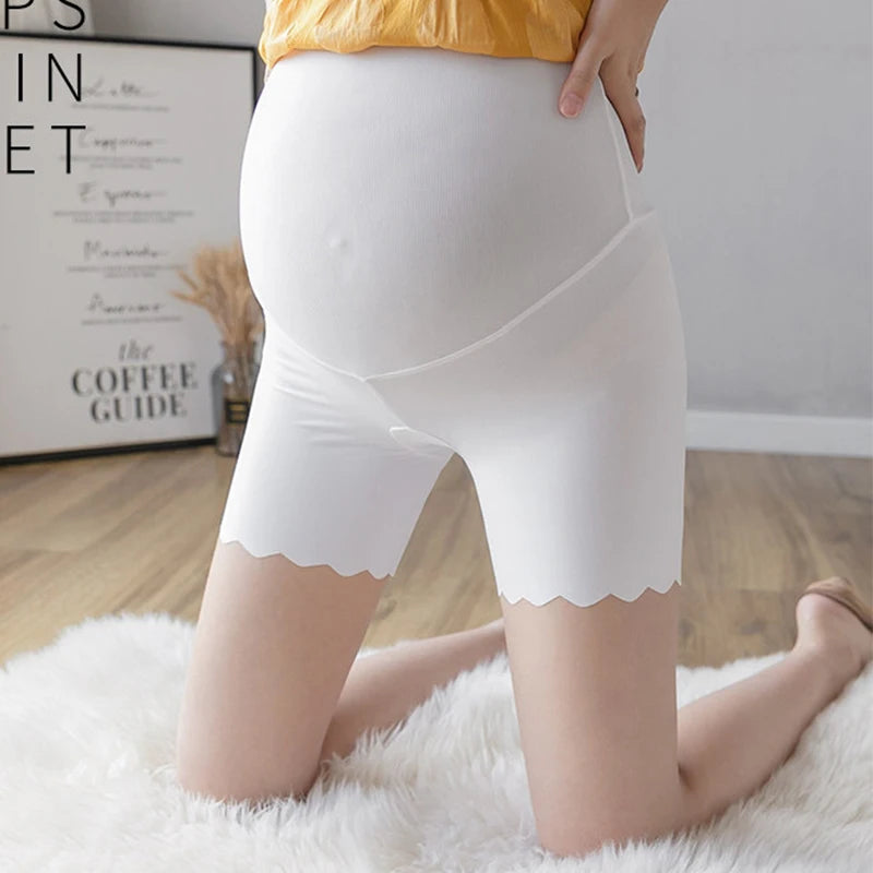 Summer High-Waist Maternity Shorts – Adjustable Plus-Size Pregnant Leggings
