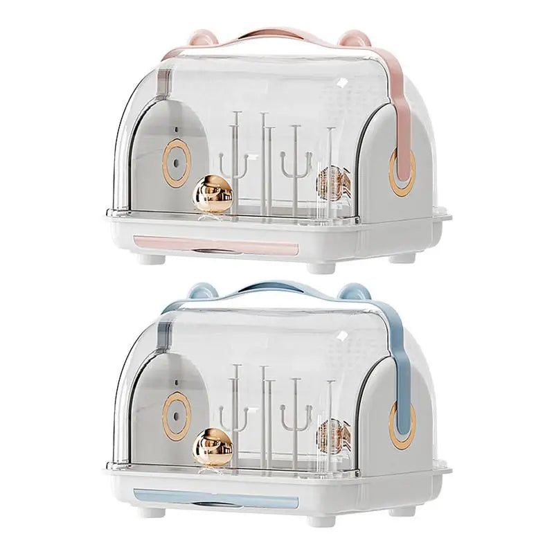 Baby Feeding Bottle Drying Rack Nipple Feeding Cup Holder With Drain Board And Dustproof Lid Bottle Dryer Machine Storage Boxes