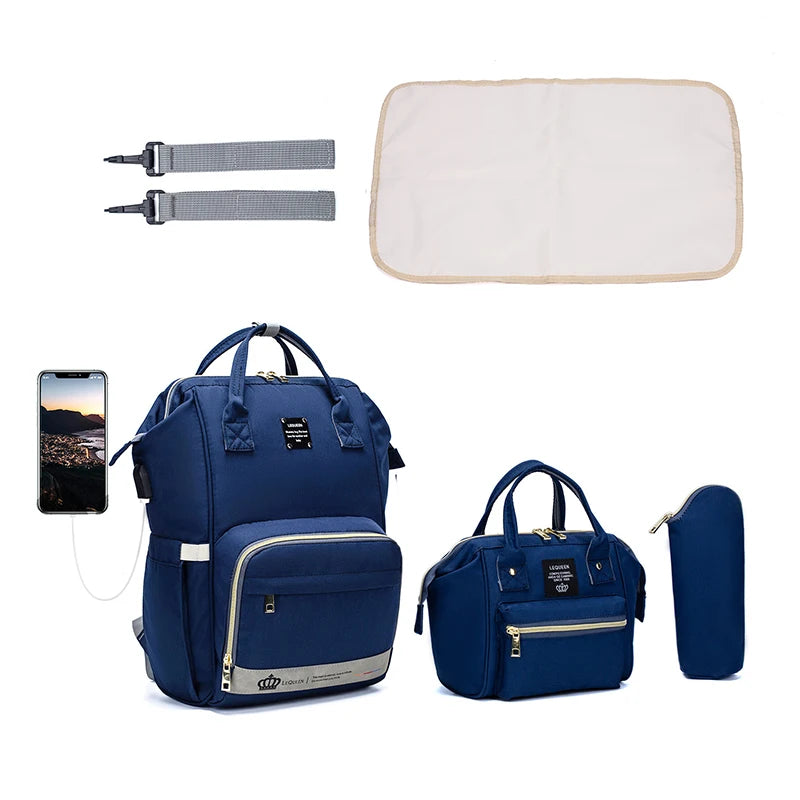 LEQUEEN 5-Piece Diaper Bag Set