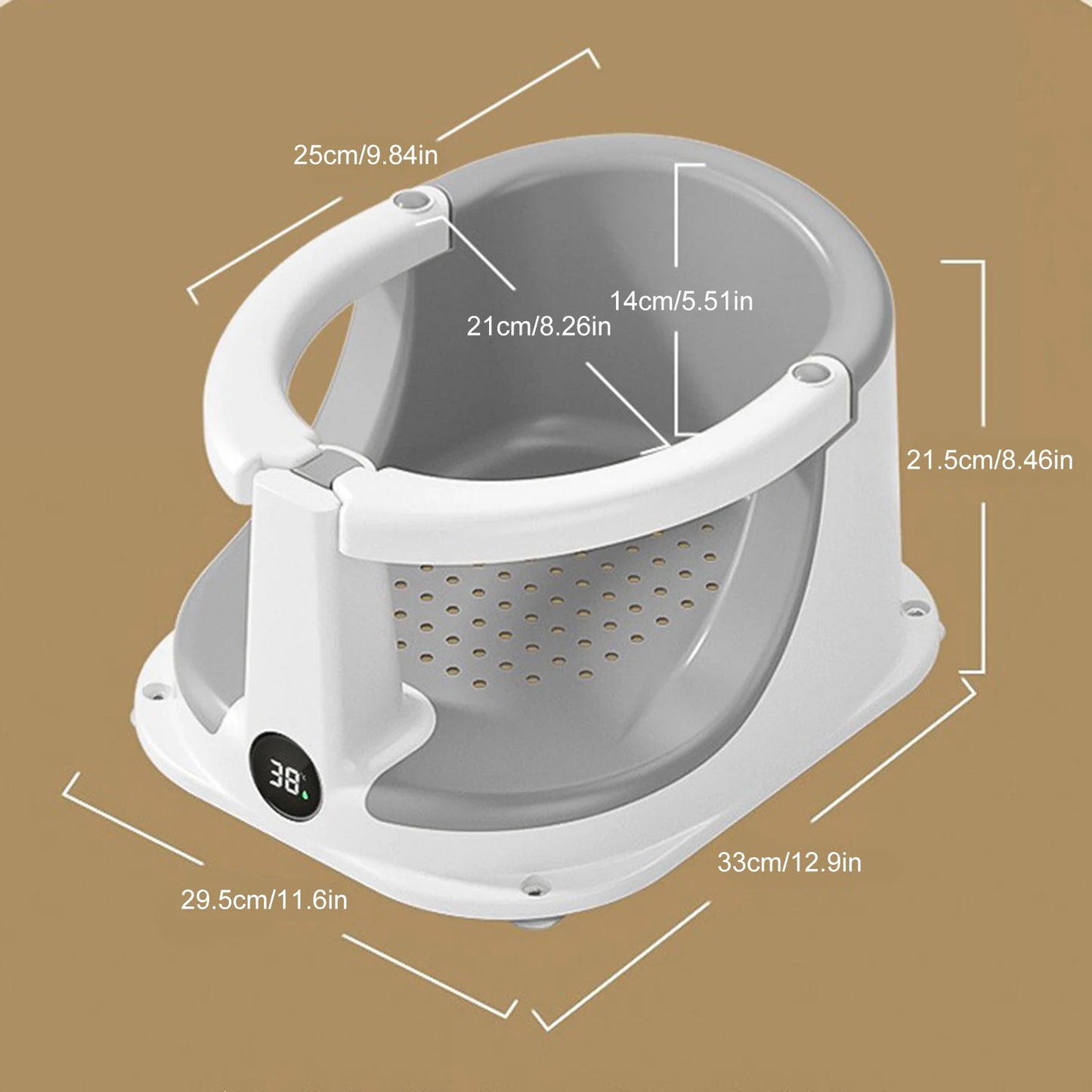 Baby Bath Seat Bathtub Sit-Up Chair With Temperature Sensor Children Safety Shower Assistance Supplies For Home Travel