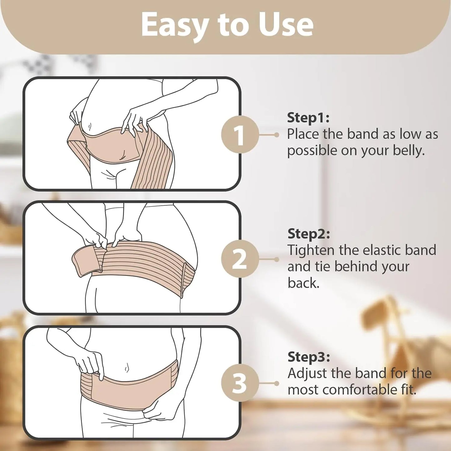 Pregnancy Belly Band for Pregnant Women - Pregnancy Belly Band supports and relieves back, pelvic, abdominal and hip pain