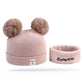Cute Bear Ear Wool Baby Hat and Scarf Winter Set