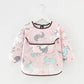 Newborn Baby Bibs Blouse Waterproof Long-sleeved Reverse Dressing Infant Eating Clothes Apron Bib Protective Clothing 0-2Years