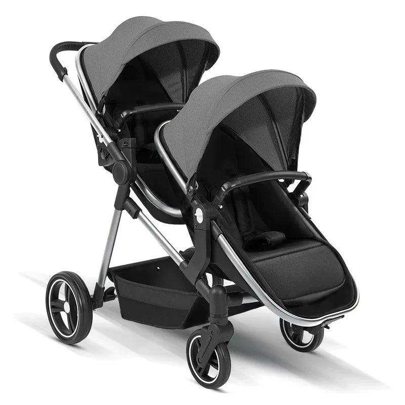 2025 newest twin baby stroller, poussette double baby stroller,high quality twin baby stroller with 1 year warranty