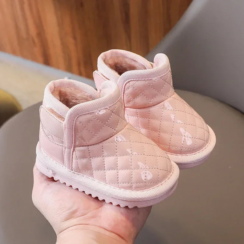 Baby Girls Snow Boots Winter Boys Shoes Children Ankle Boots Windproof Waterproof Kids Outdoor Warm Plush Infant Toddler Shoes