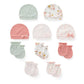 Unisex Cotton Newborn Baby Hat and Gloves Set 10Pieces