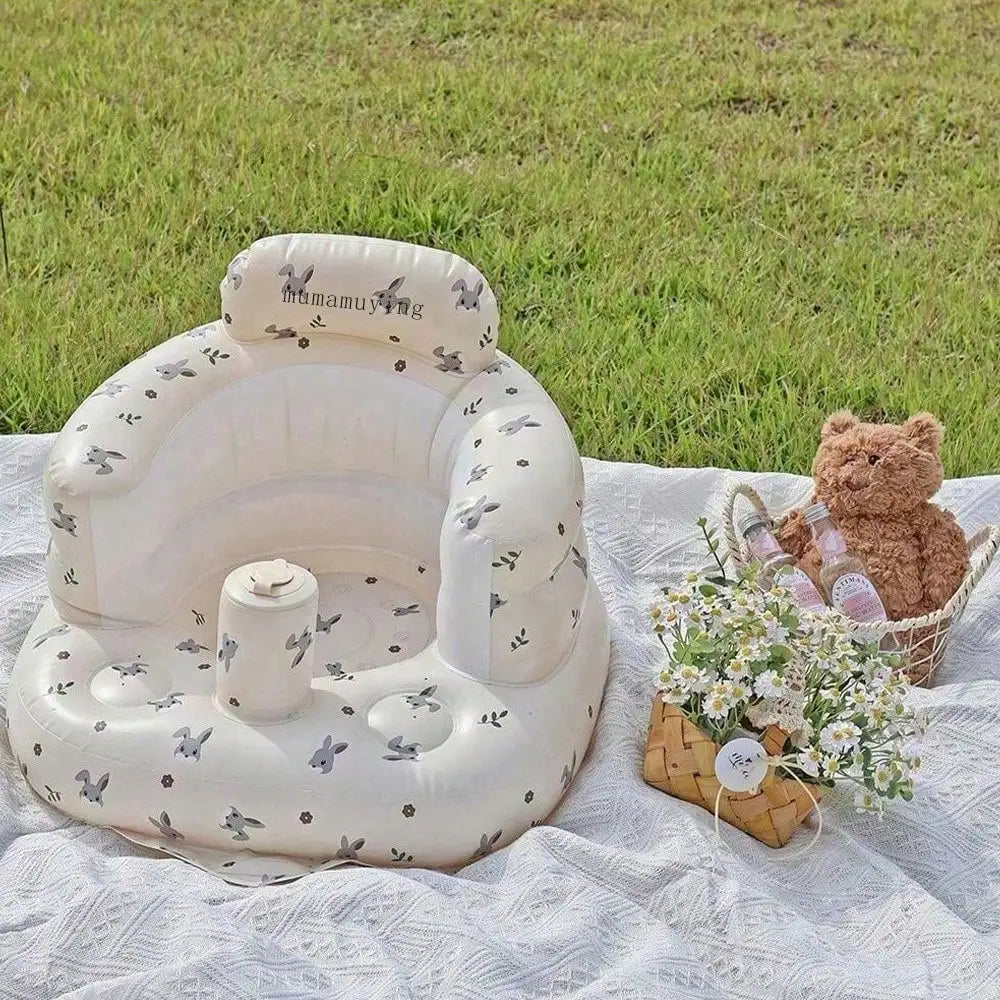 Inflatable Baby Bathtub & Chair – Portable Toddler Seat with Back Support