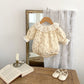 2025 New Baby Autumn and Winter Clothes Lace Collar Clip Cotton Printed Long Sleeves Romper Fart Clothes Princess