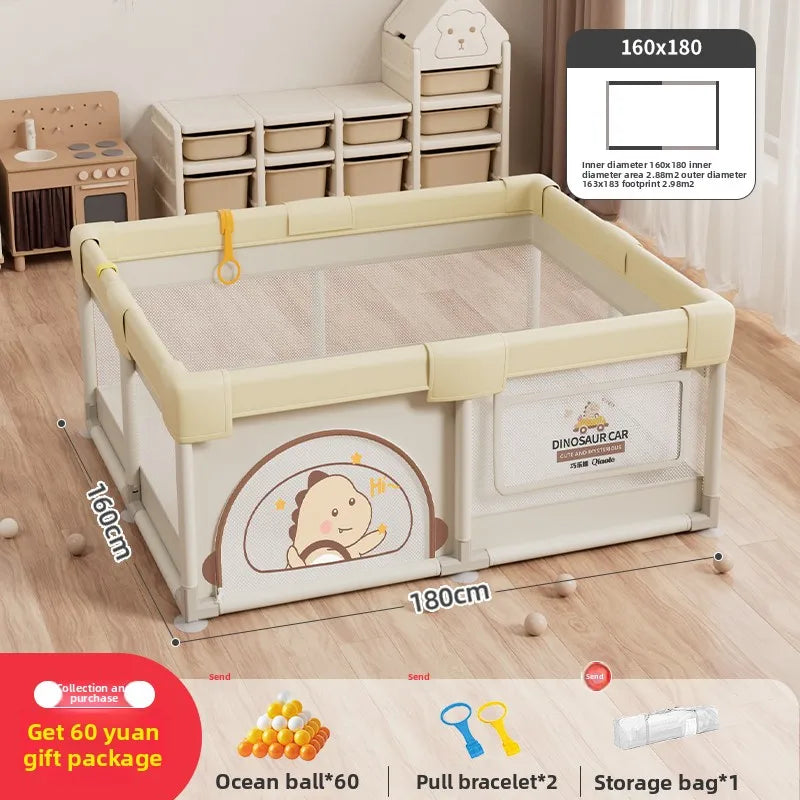 Parc de jeux sécurisé pour enfants avec barrière de sécurité et tapis