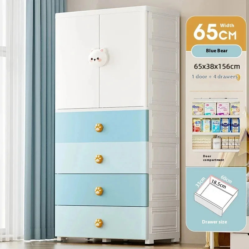 Foldable Storage Cabinet Wardrobe Filing Plastic Chest Modular Wardrobes Baby Cupboard Drawer Armarios Bedroom Furniture