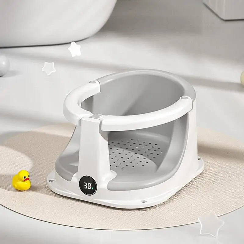 Baby Chair For Bath Anti-Slip Baby Sitting Chair For Bathing With Temperature Sensor Children Safety Shower Assistance Supplies