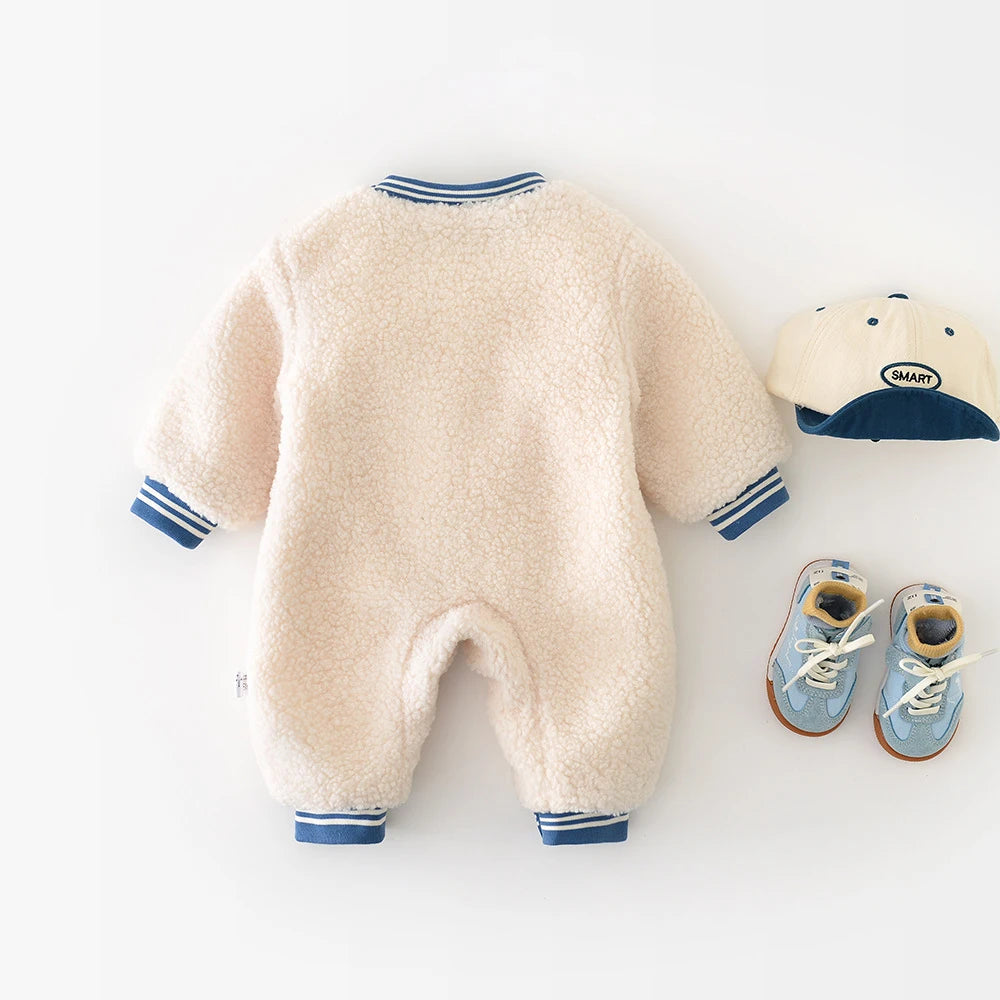 Thick Fleece Baby Jumpsuit for Girls