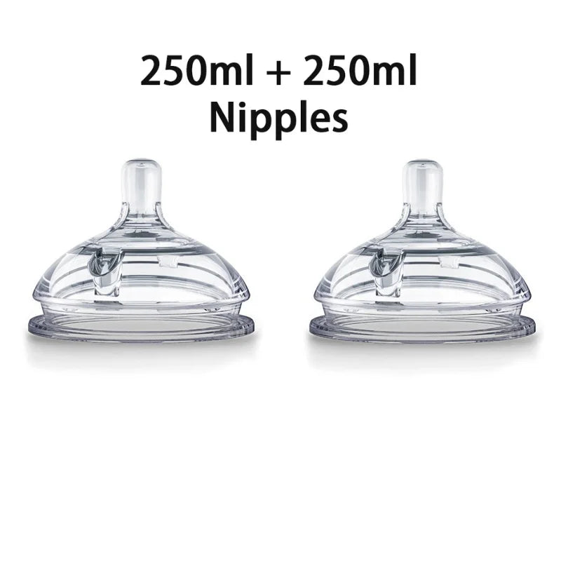 Silicone Nano Feeding Bottles Baby Bottle with Handle for Baby Weaning Anti-Choking Nipple Bottle for Baby 0-9 Month 150ML/250ML