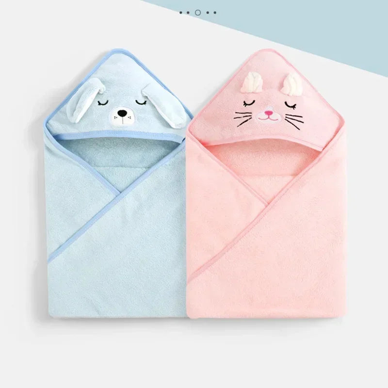Towels Newborn Cartoon Animal Baby Bath Soft Hooded Towel Blanket Toddler Bathrobe Warm Sleeping Swaddle Wrap for Boys Girls