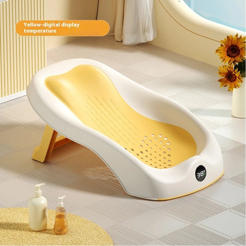 Newborn Butt Washing Artifact Portable Digital Display Temperature Toddler Baby Bath Stand Can Sit Or Lie Bath Stand