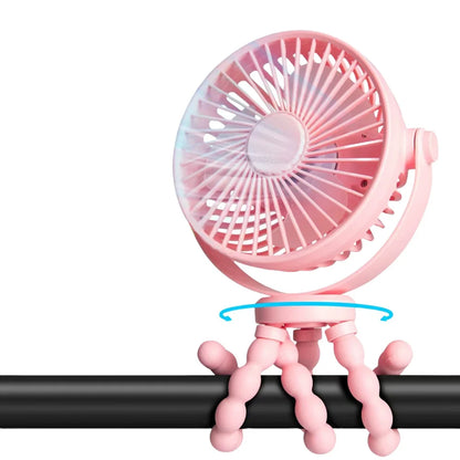 Mini Portable Stroller Fan,3 Speed Rechargeable,360° Rotate Flexible Tripod Better Cooling for Car Seat Crib Treadmill 5000mAh