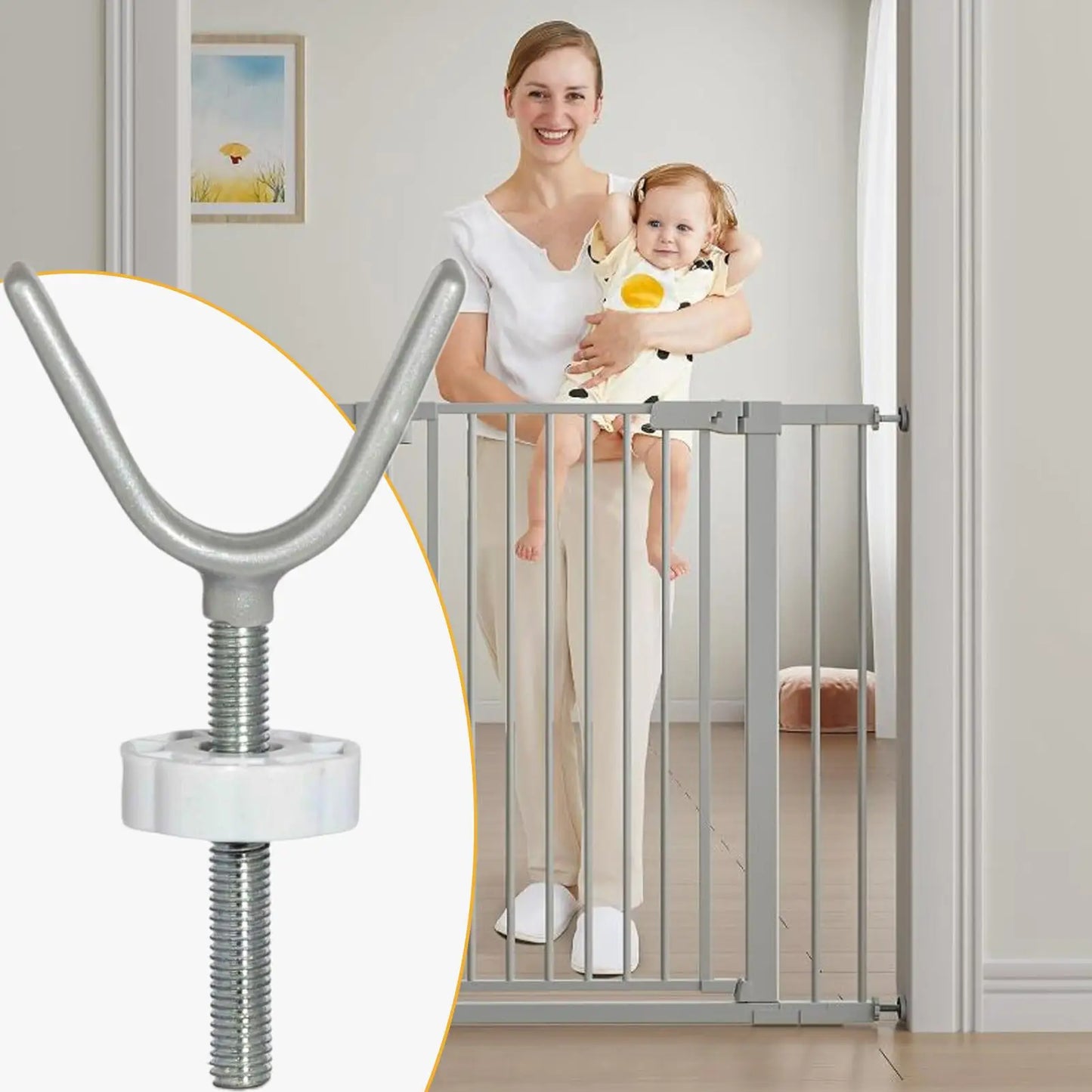 Banister Baby Gate Adapter 4 Pieces Pet Barrier Stabilizer Toddler Pet Gate Adapter For Stairway Railing Indoor Outdoor Hallway