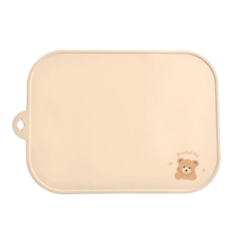 1pc Baby Feeding Plate Reusable Kids Placemats Silicone Tablemats Foldable Dinner Placemat for Toddlers Newborn