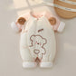 Body bébé automne-hiver en coton à manches longues et motif ours mignon, chaud et confortable, idéal pour les petits garçons et les petites filles.
