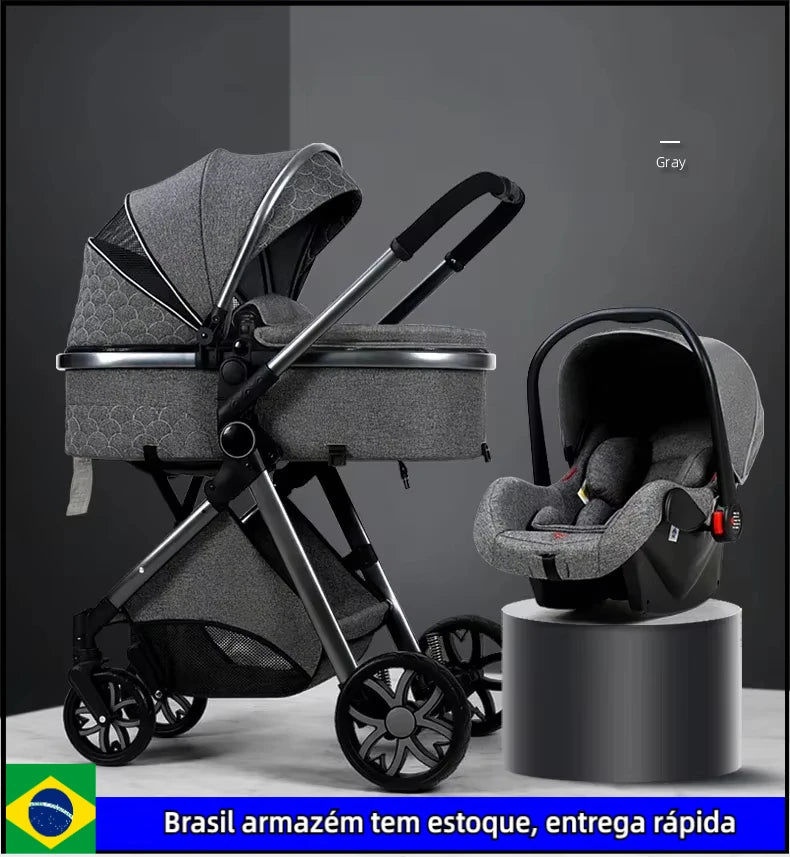 2025 New baby stroller High landscape 3 in 1 baby carriage Luxury Pushchair Baby Cradel Infant Carrier kinderwagen car 2in1