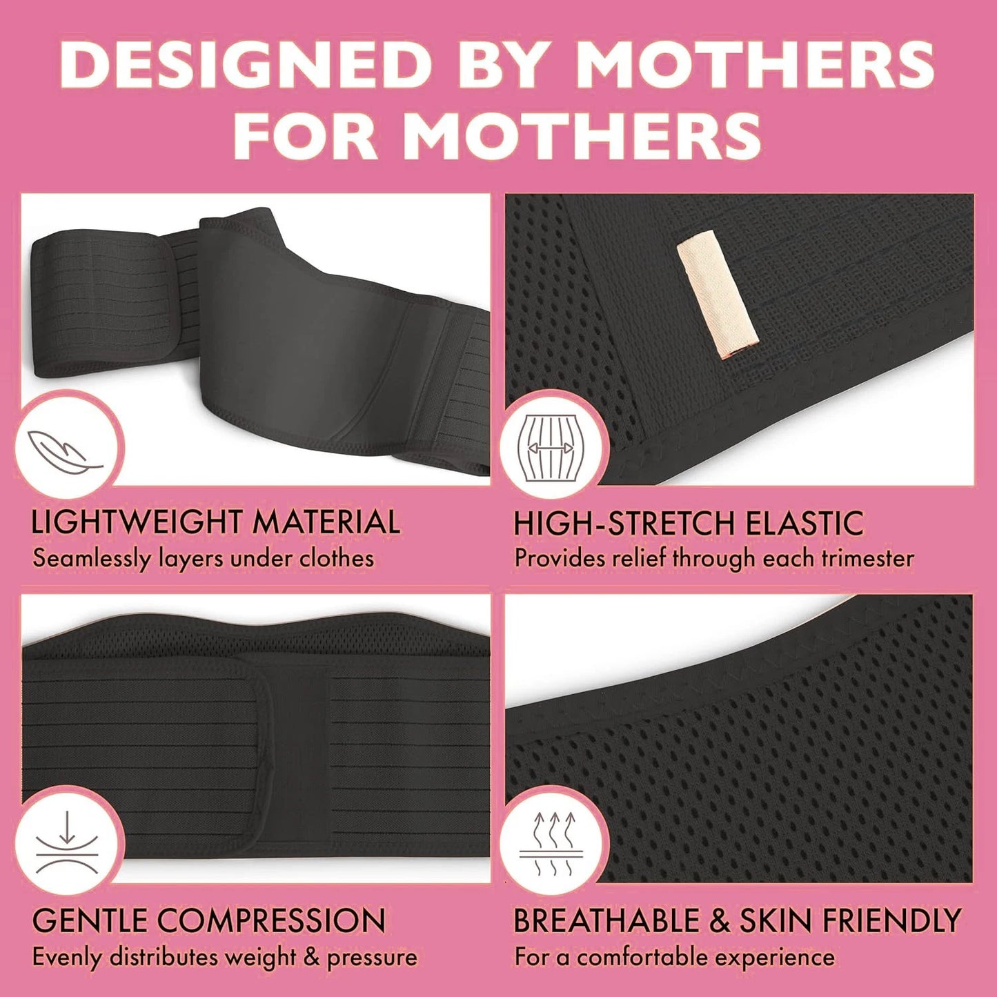 Pregnancy  Support Band for Abdomen, Pelvic, Waist, & Back Tiredness，Adjustable Gepoetry Maternity Belly Band for Pregnant Women