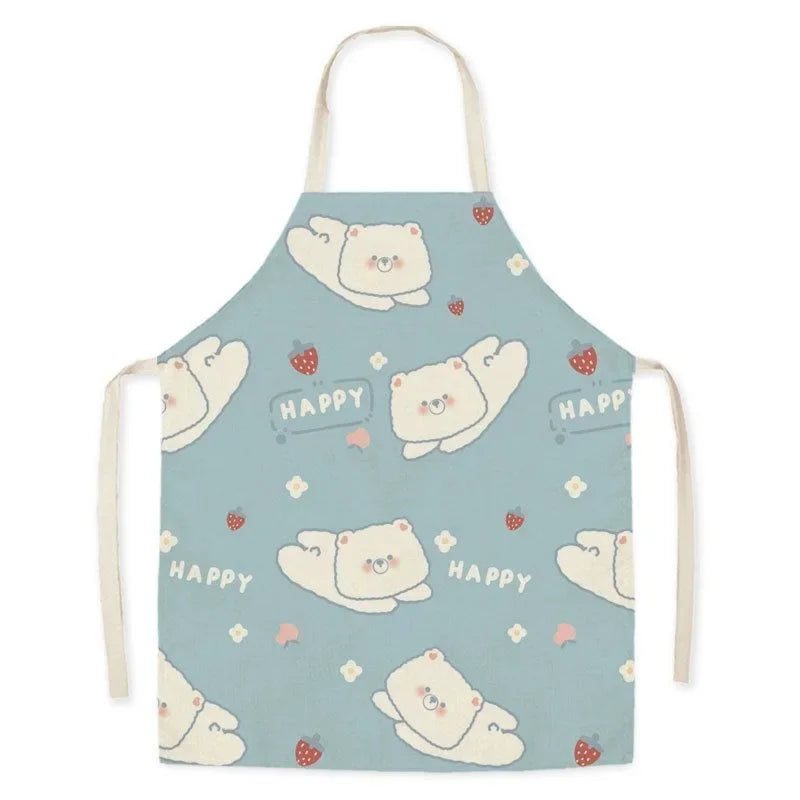 Cute little dinosaur bear rabbit pattern apron home linen children's cleaning apron kitchen cooking baking bib